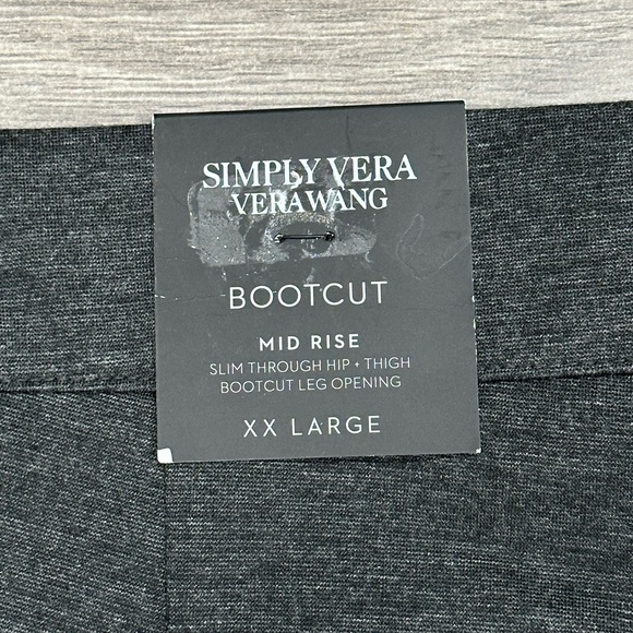 Womens Simply Vera Wang XXL Pull On Black Twill Stretch Bootcut Elastic Waist - Picture 8 of 12